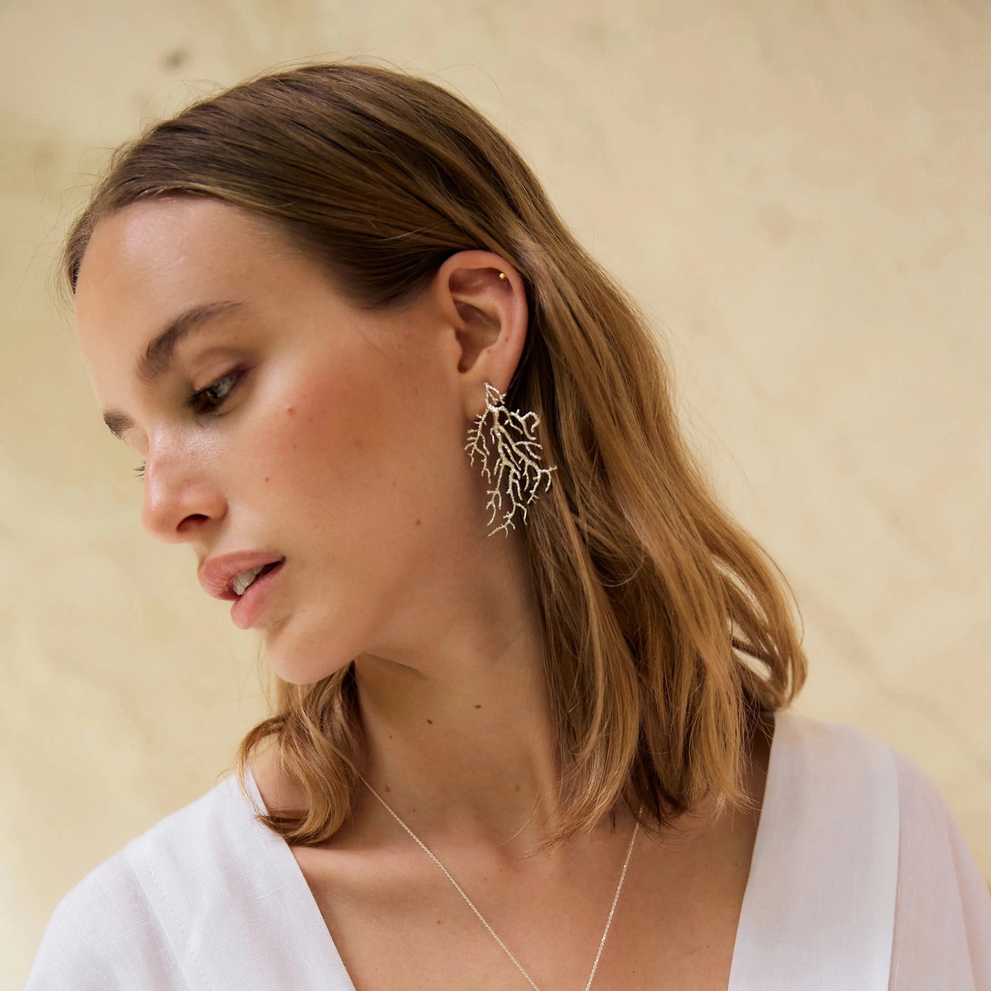 Pendientes Gorgonia grandes Plata