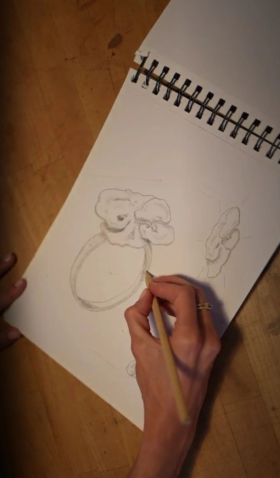 Boceto del diseño del Anillo de Pétalo.