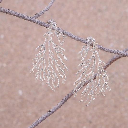 Pendientes Gorgonia Plata