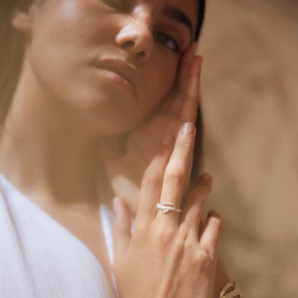 Anillo Eunicella Plata con Diamante negro